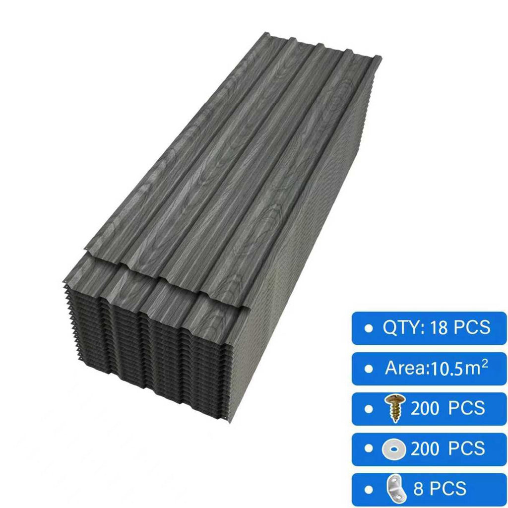 BIRCHTREE 129x45cm Roof Sheets 18X Corrugated Metal Roofing Panels
