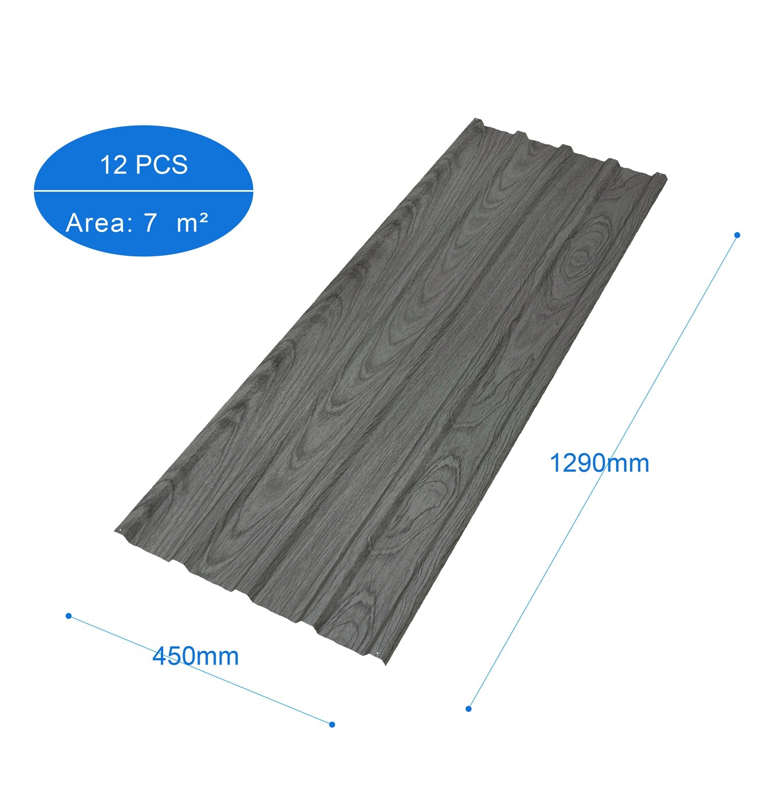 BIRCHTREE 129x45cm Roof Sheets 12X Corrugated Metal Roofing Panels