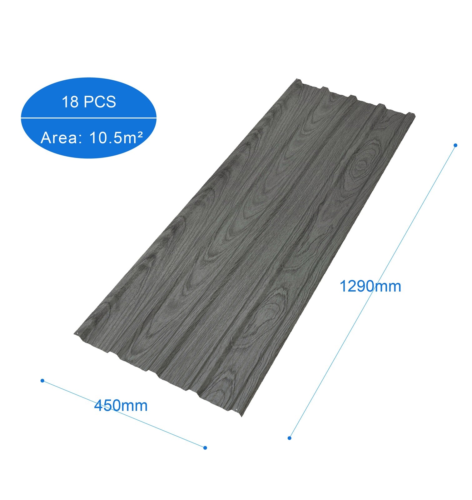 BIRCHTREE 129x45cm Roof Sheets 18X Corrugated Metal Roofing Panels