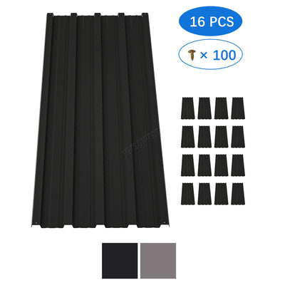 BIRCHTREE 108x45cm Roof Sheets 16X Corrugated Metal Roofing Panels