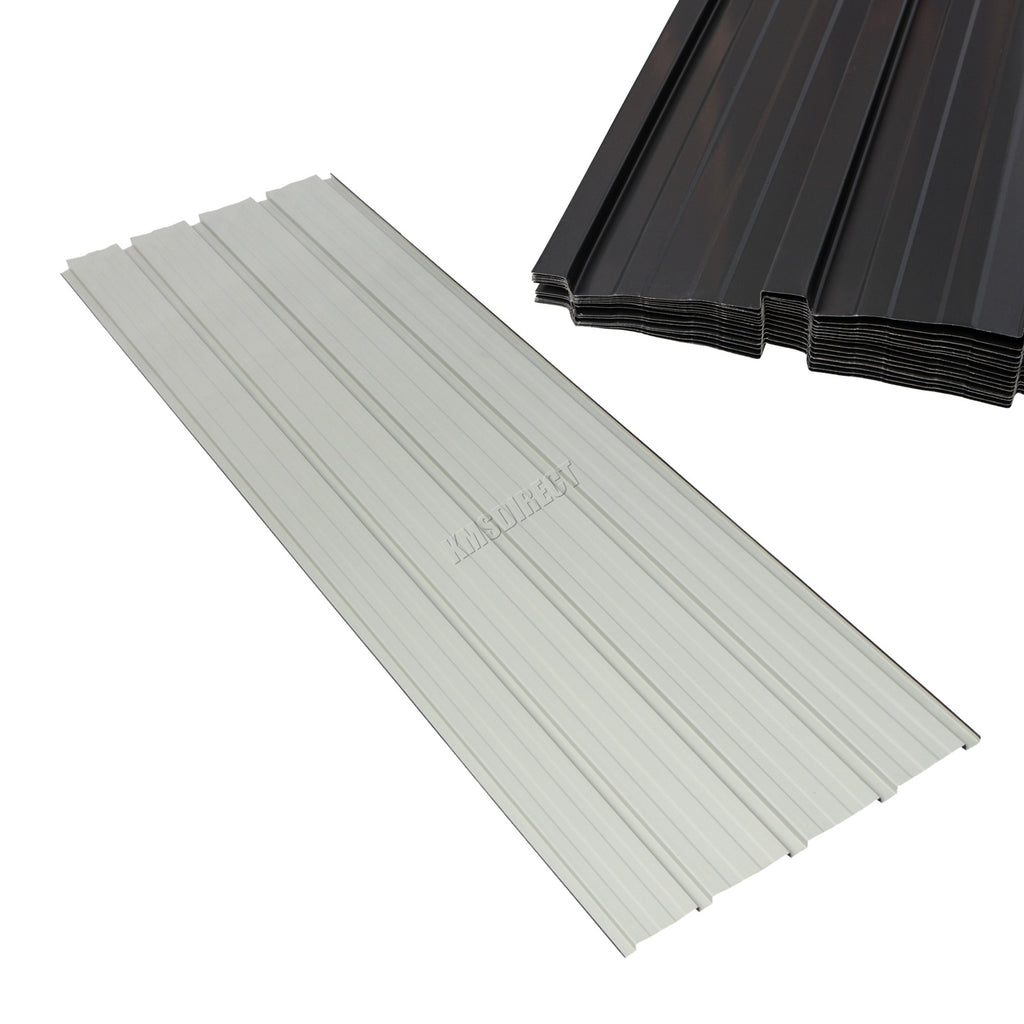 BIRCHTREE 108x45cm Roof Sheets 16X Corrugated Metal Roofing Panels
