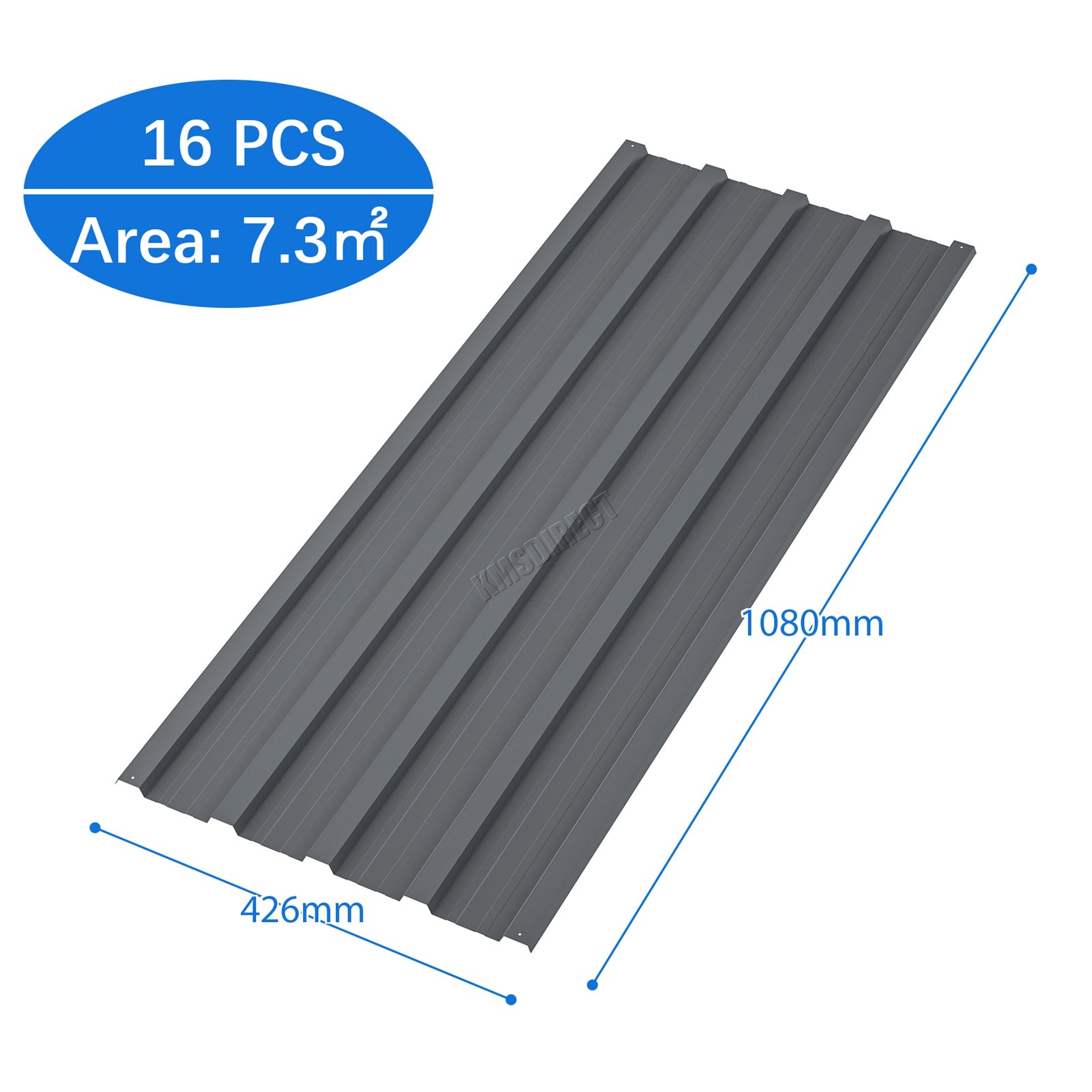 BIRCHTREE 108x45cm Roof Sheets 16X Corrugated Metal Roofing Panels