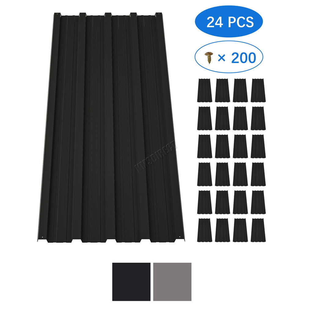 BIRCHTREE 108x45cm Roof Sheets 24X Corrugated Metal Roofing Panels
