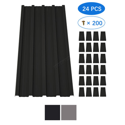 BIRCHTREE 108x45cm Roof Sheets 24X Corrugated Metal Roofing Panels