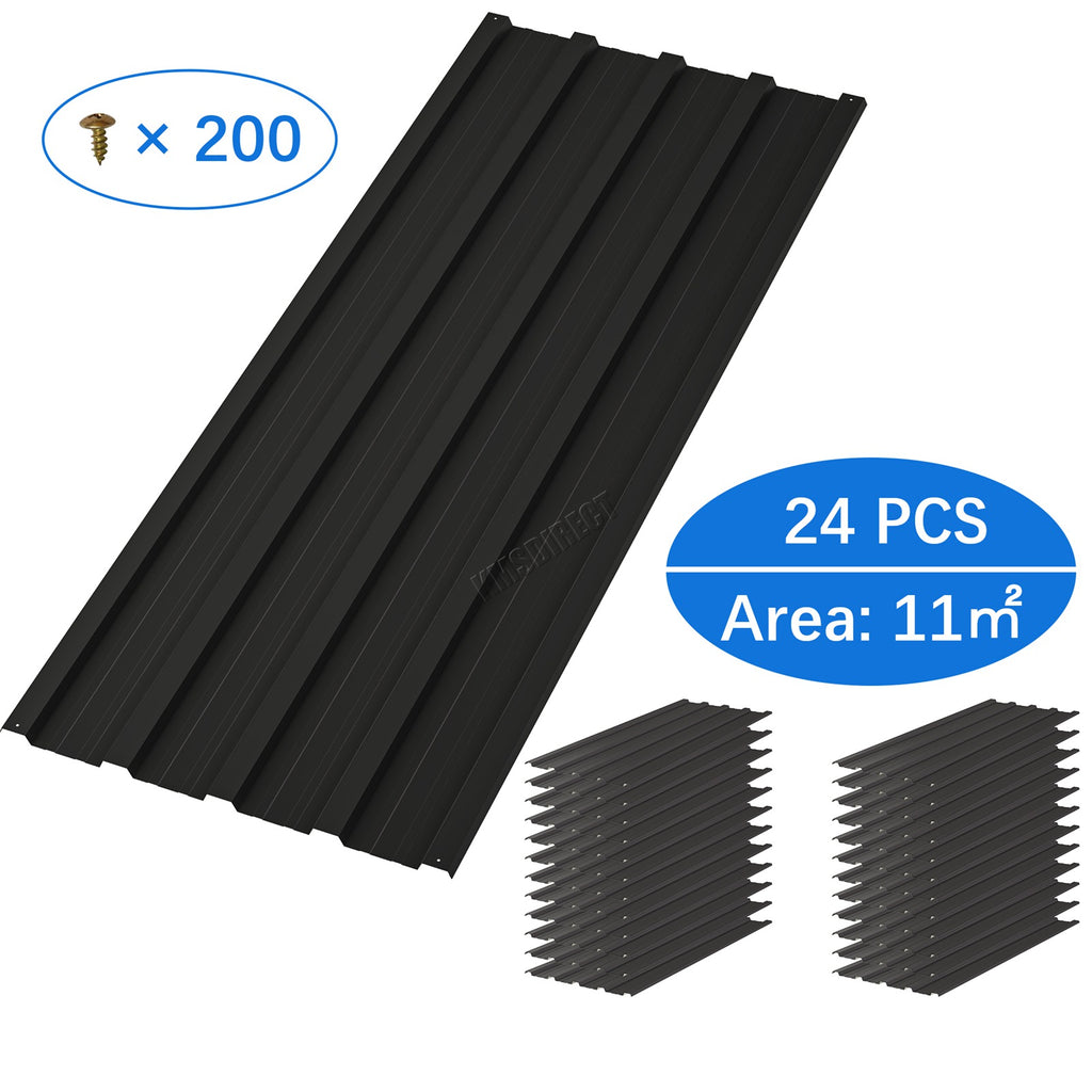 BIRCHTREE 108x45cm Roof Sheets 24X Corrugated Metal Roofing Panels
