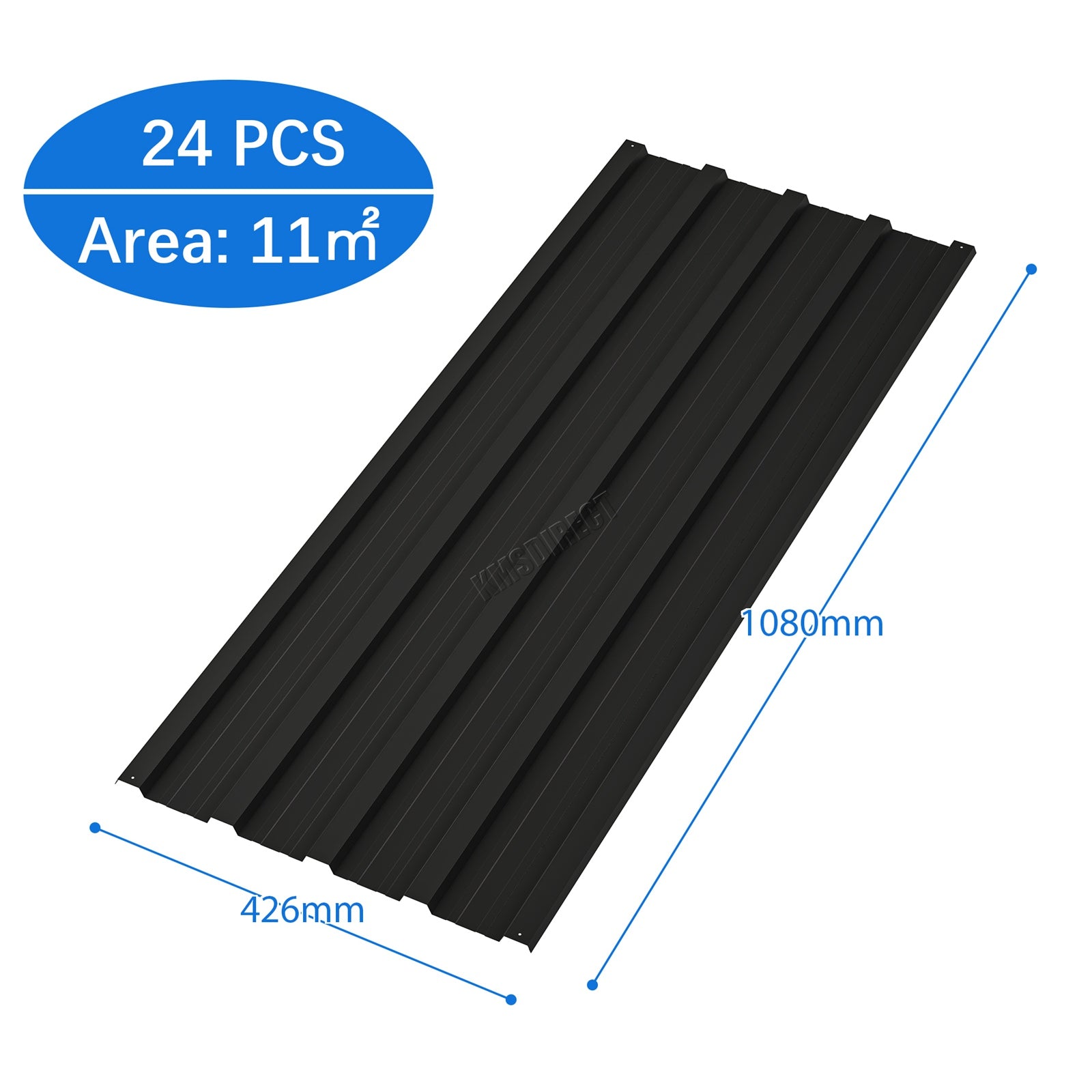 BIRCHTREE 108x45cm Roof Sheets 24X Corrugated Metal Roofing Panels