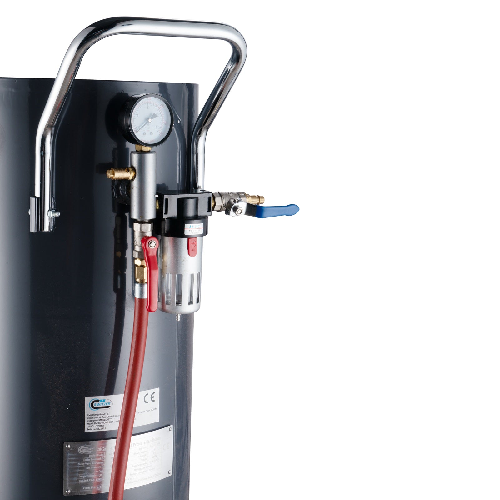 SwitZer 30L Roll-About Pressure Sandblaster Grey