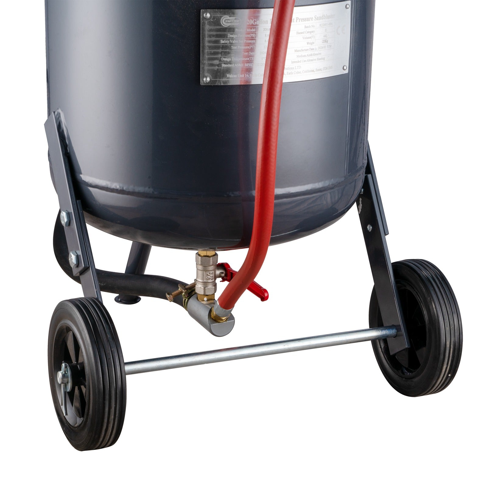 SwitZer 30L Roll-About Pressure Sandblaster Grey