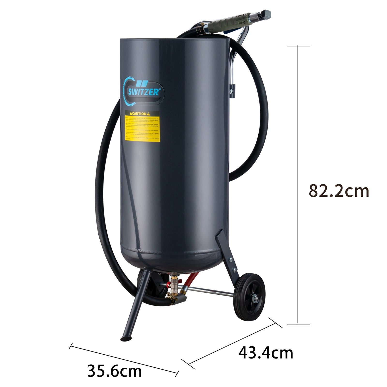 SwitZer 30L Roll-About Pressure Sandblaster Grey