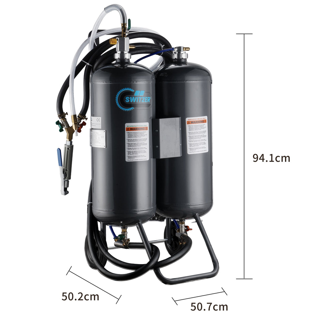 SwitZer 7 Gallon Dual Tank Soda & Abrasive Blaster