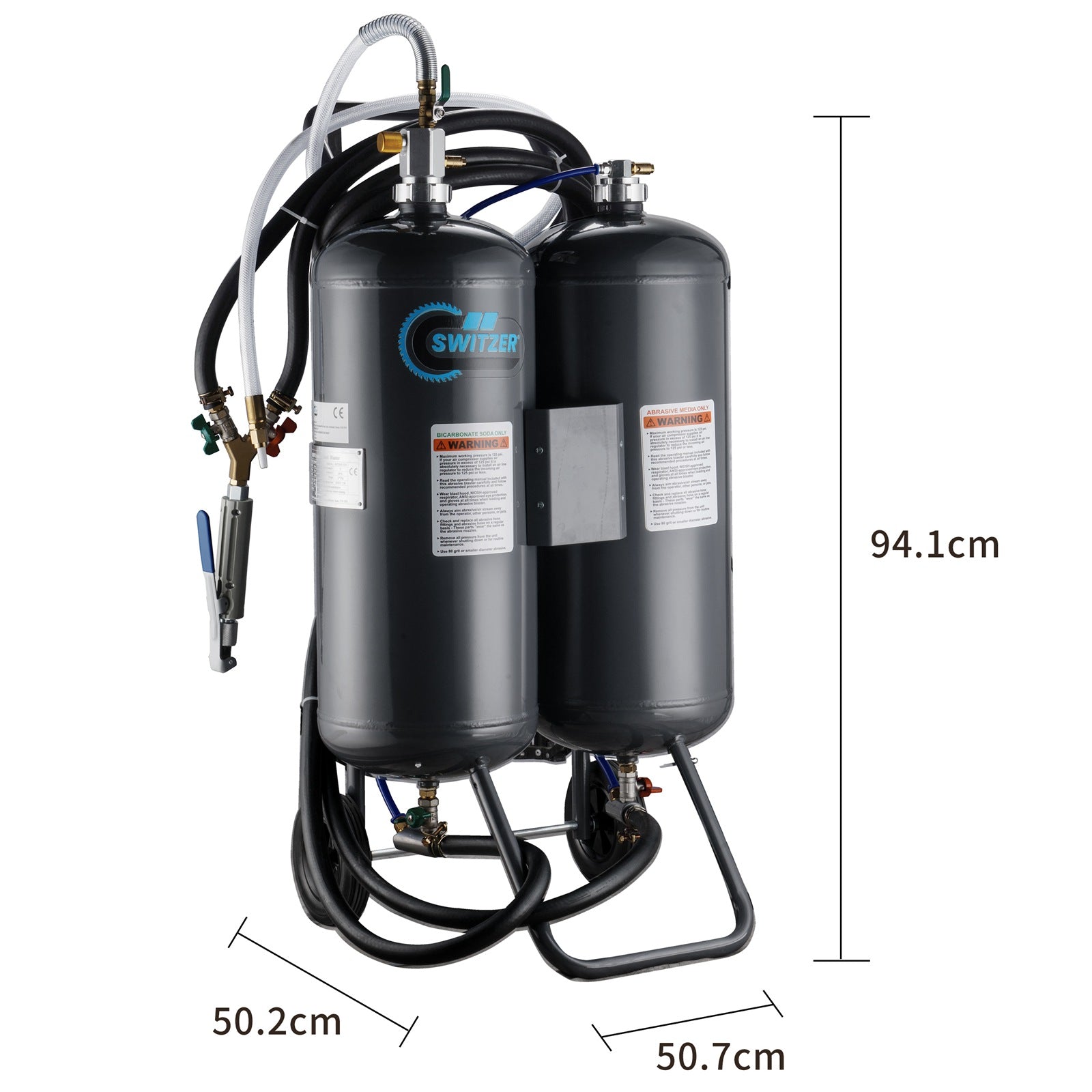 SwitZer 7 Gallon Dual Tank Soda & Abrasive Blaster