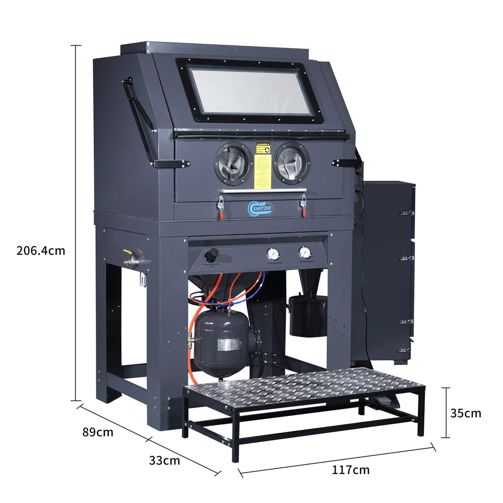 SwitZer 990L High Pressure Sandblaster Cabinet with Cyclone Dust Collector