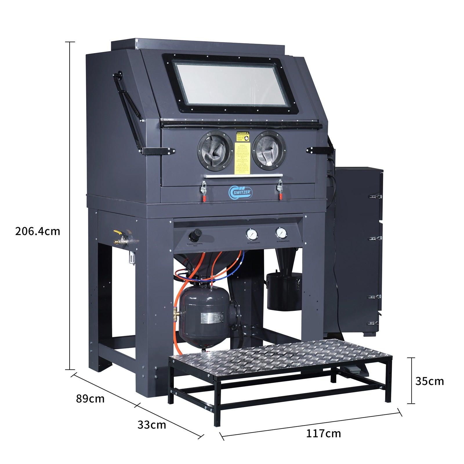 SwitZer 990L High Pressure Sandblaster Cabinet with Cyclone Dust Collector