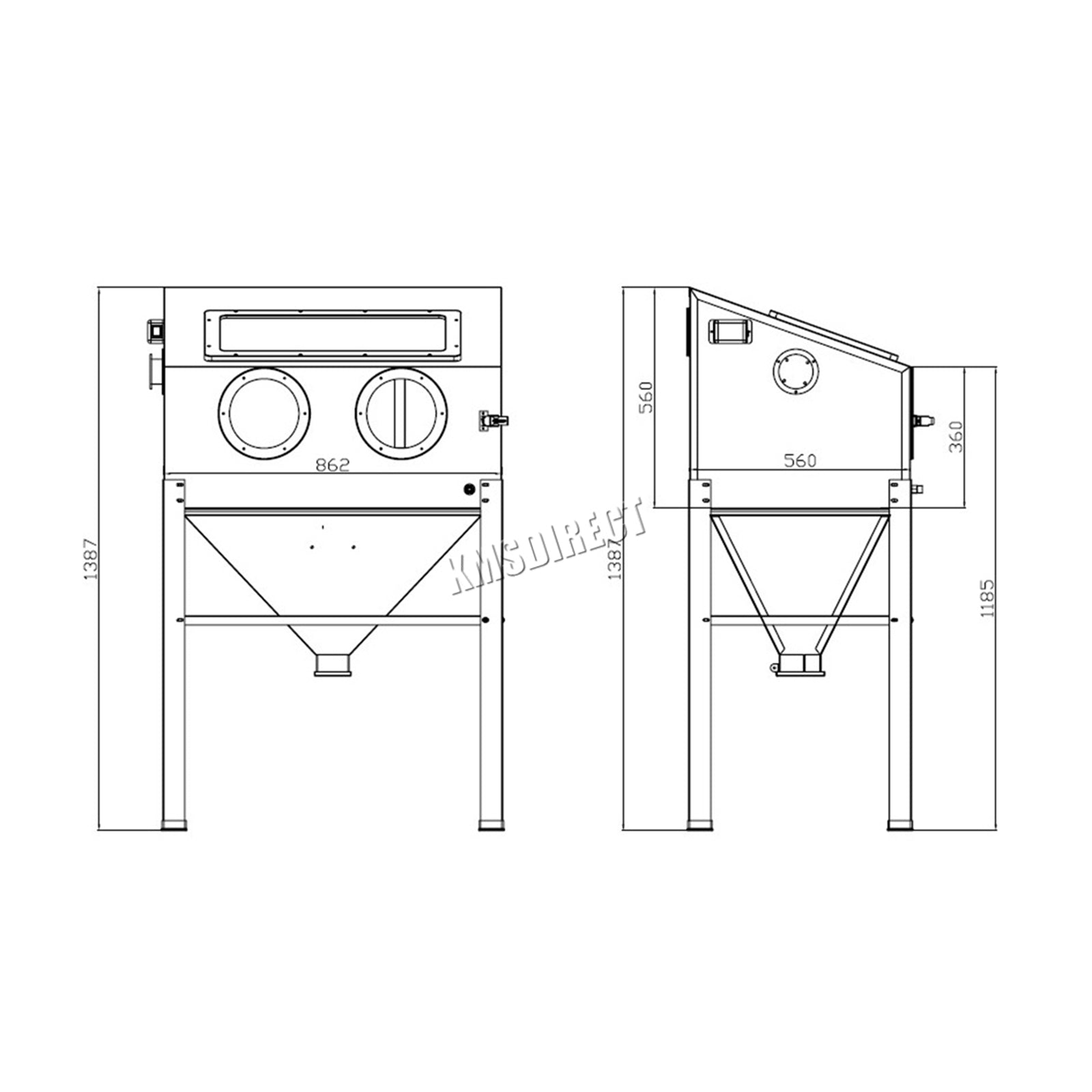 SwitZer Magnum Sandblaster Cabinet Sandblastering SBC220 With LED Light