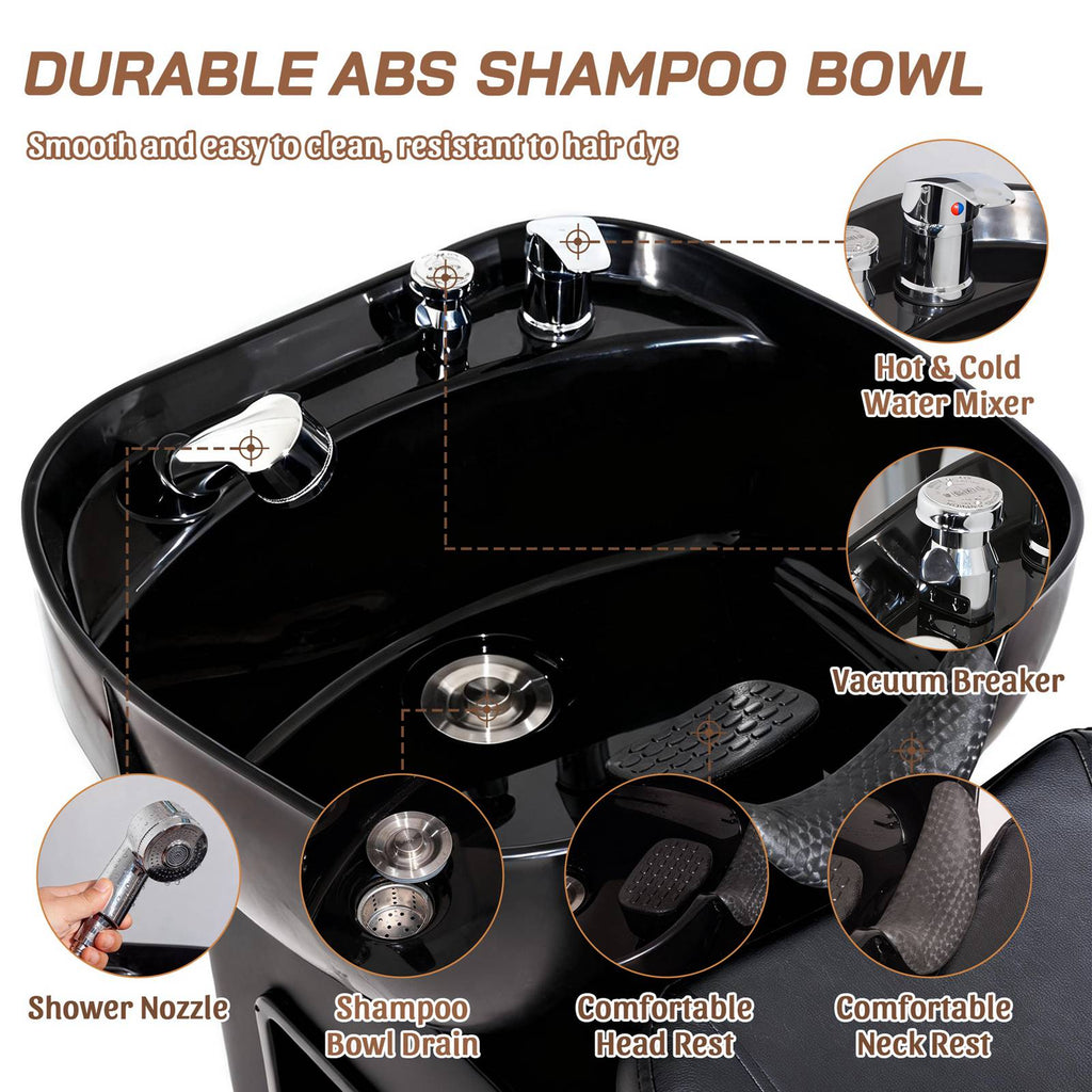 WestWood Shampoo Bowl and Chair Set Black