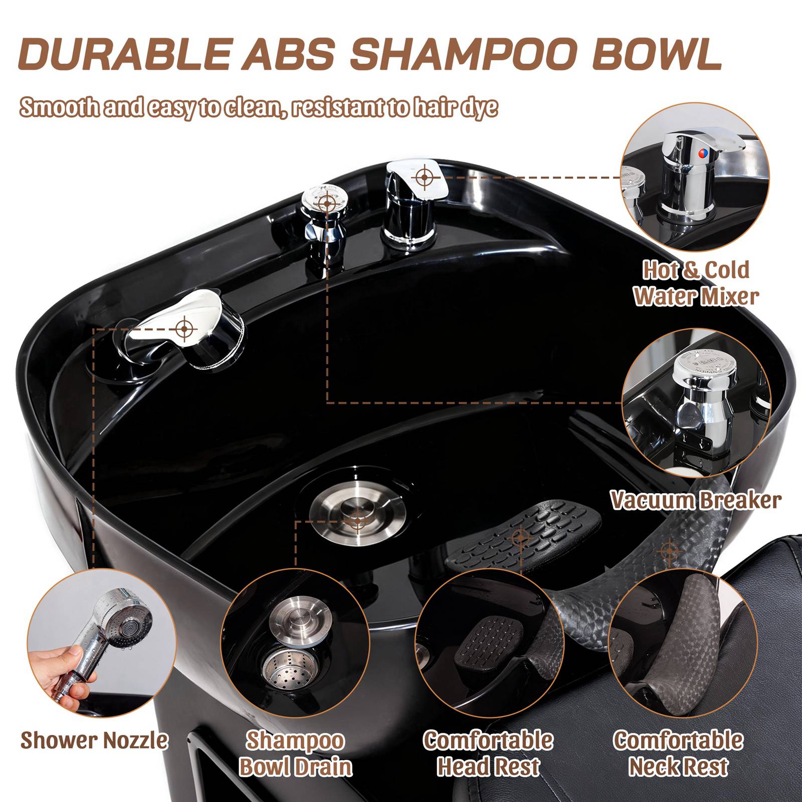 WestWood Shampoo Bowl and Chair Set Black