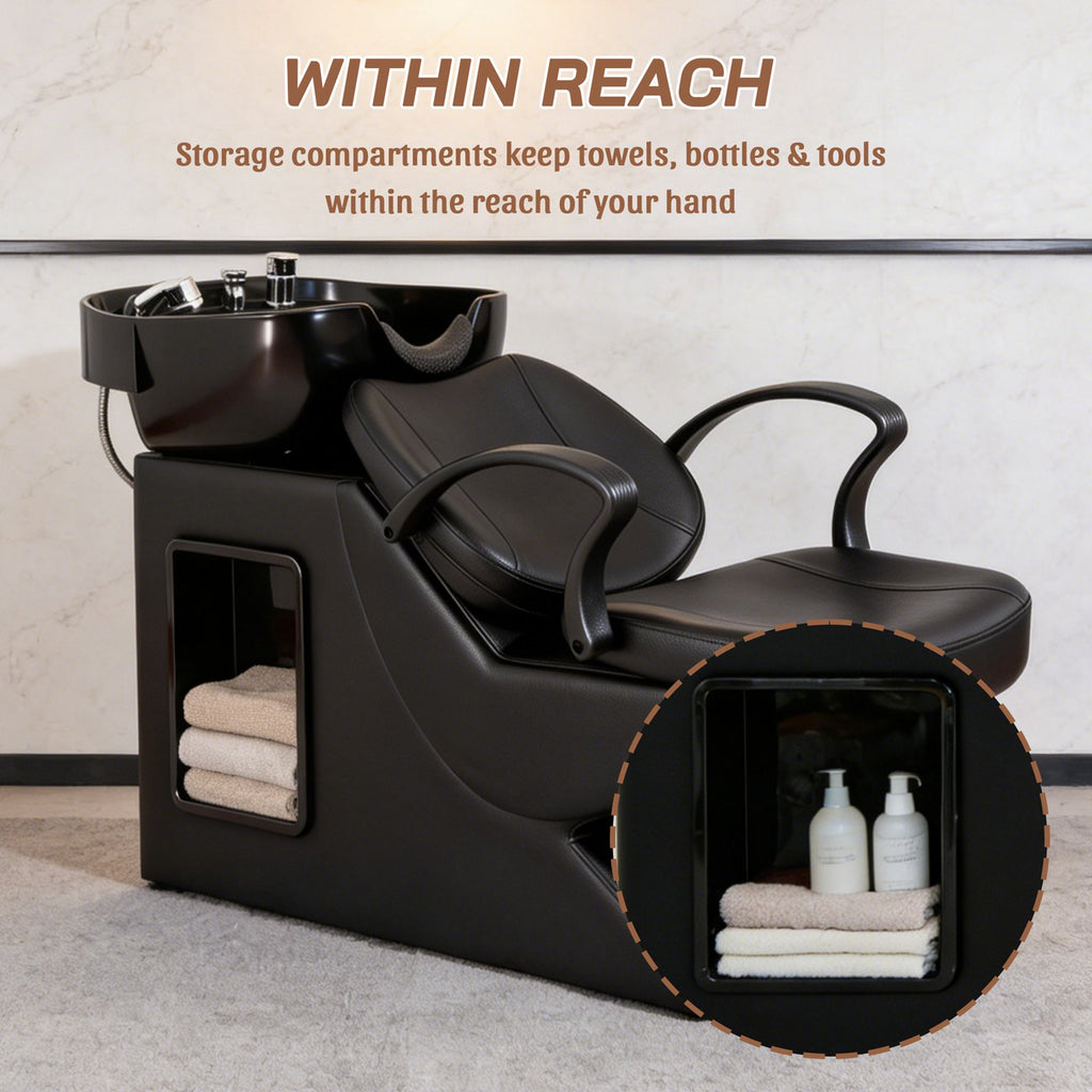 WestWood Shampoo Bowl and Chair Set Black