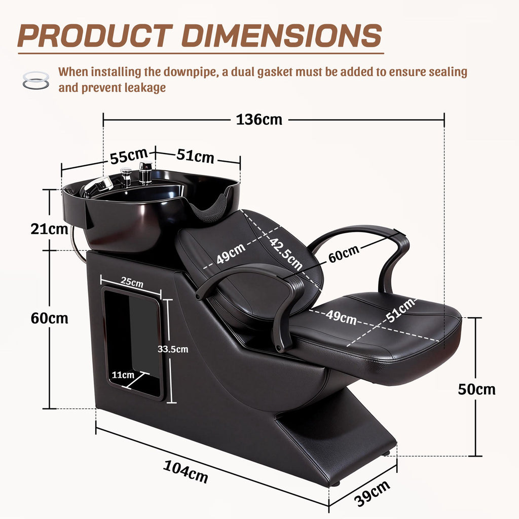 WestWood Shampoo Bowl and Chair Set Black