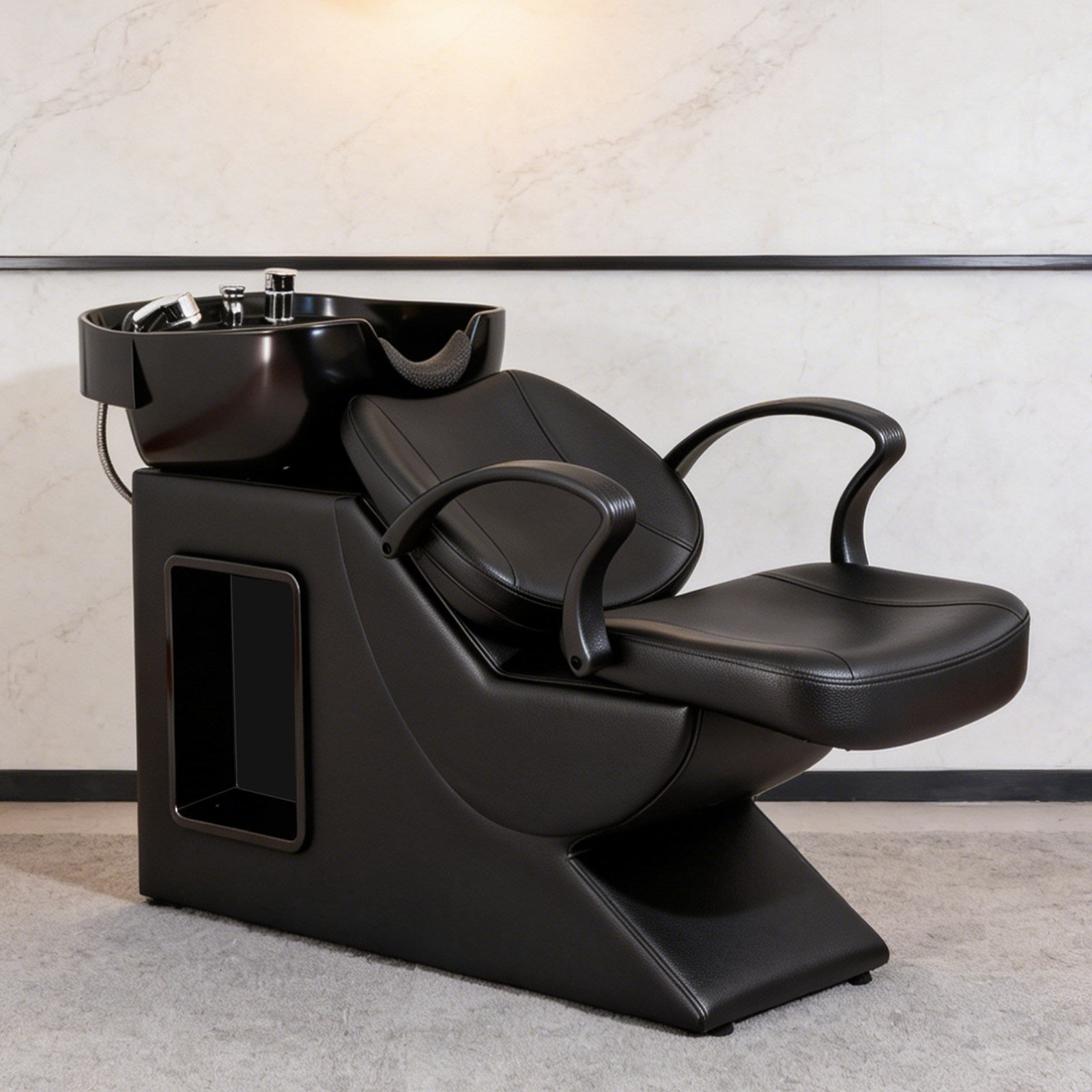 WestWood Shampoo Bowl and Chair Set Black
