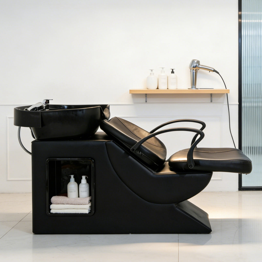 WestWood Shampoo Bowl and Chair Set Black