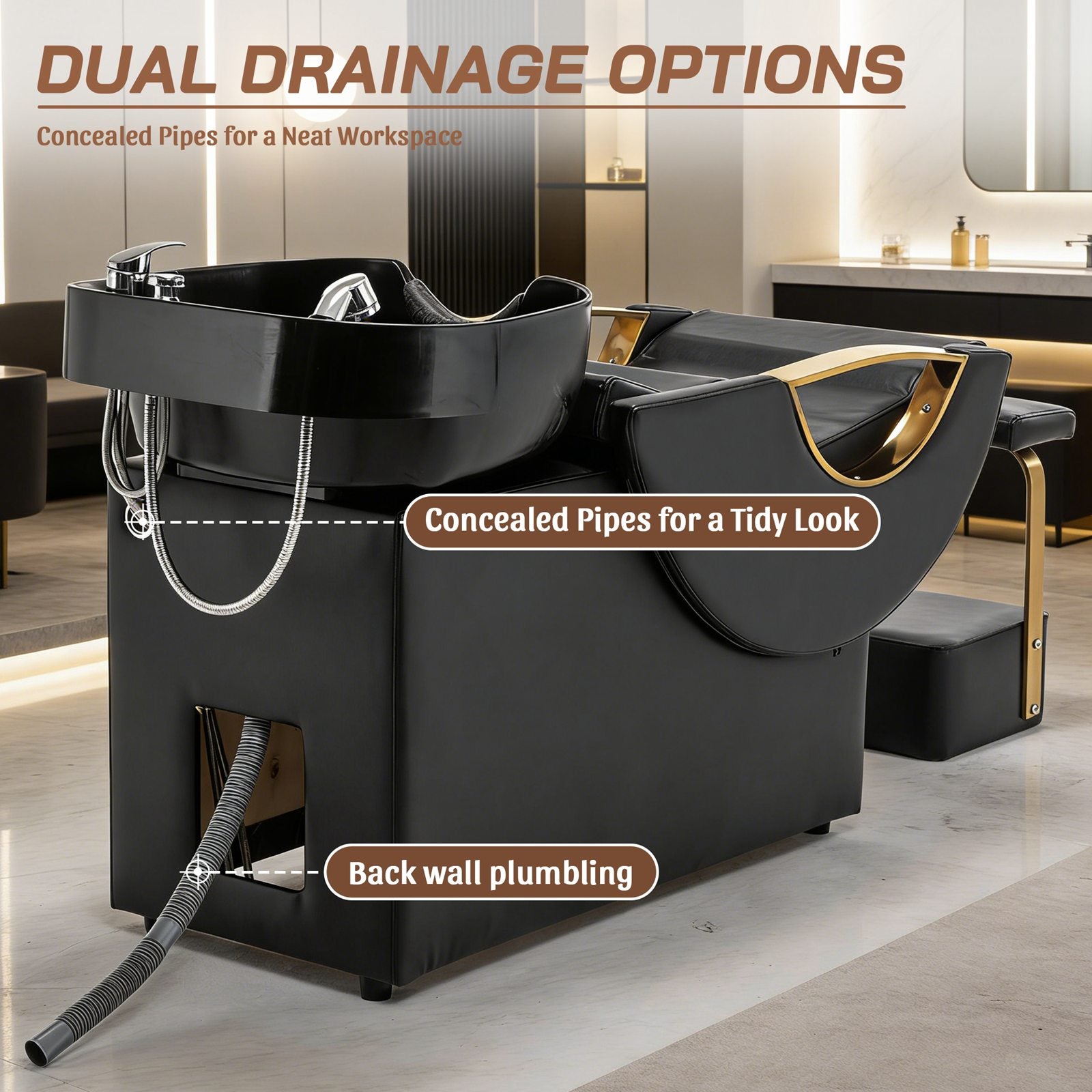 WestWood Shampoo Bowl Chair SBCS02 Black