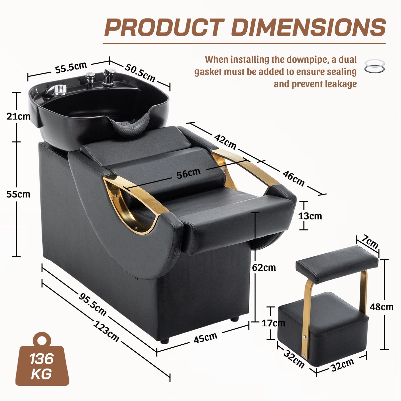 WestWood Shampoo Bowl Chair SBCS02 Black