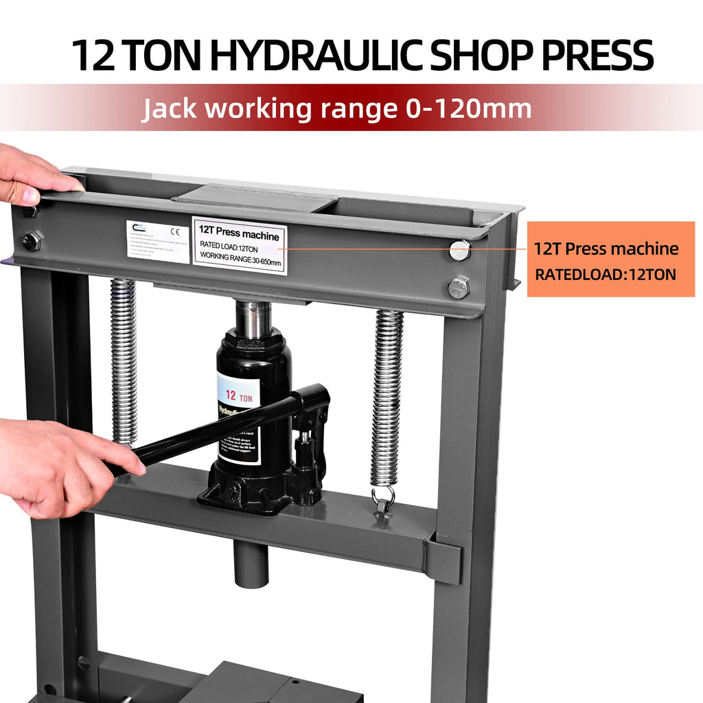 SwitZer 12 Ton Hydraulic Shop Press Grey