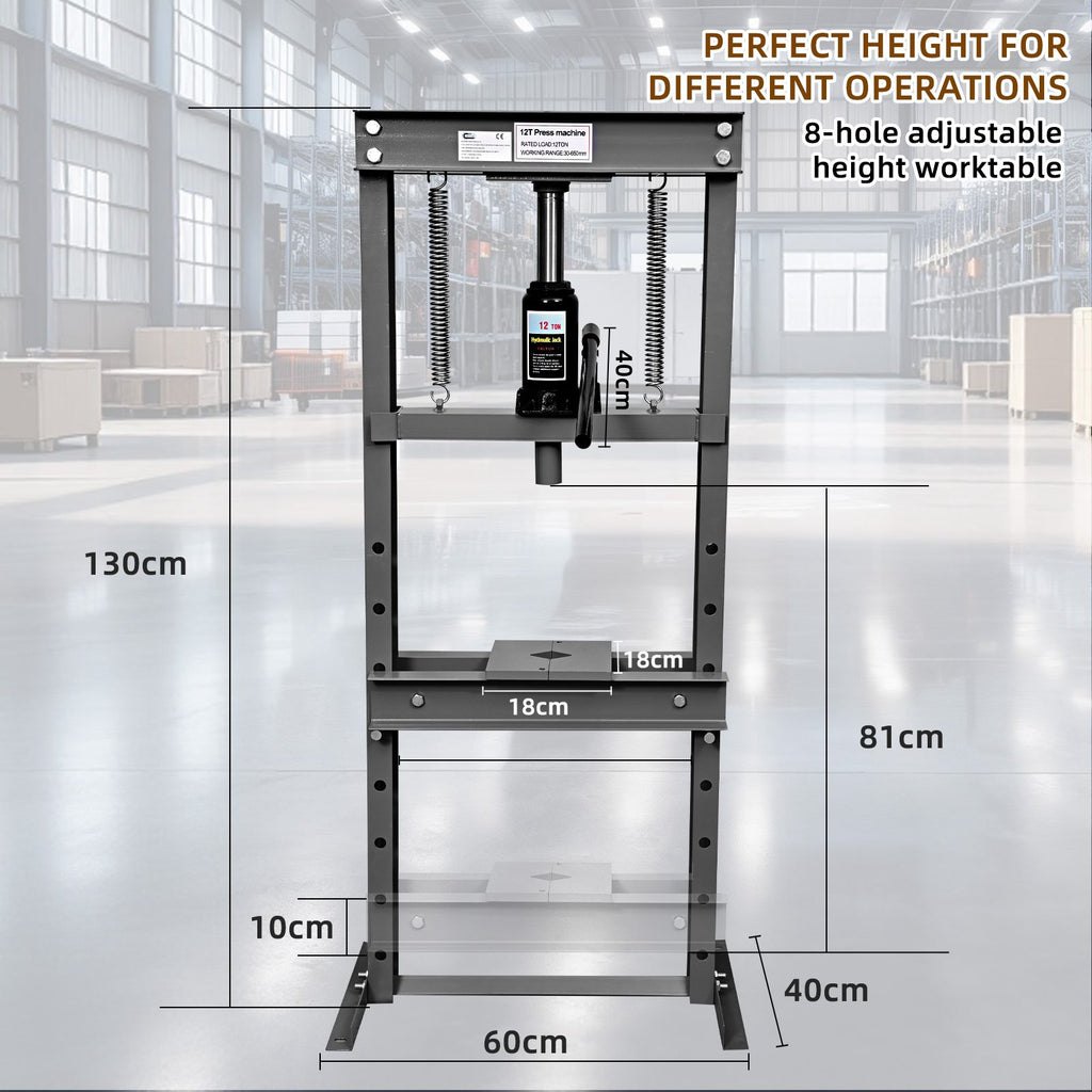 SwitZer 12 Ton Hydraulic Shop Press Grey