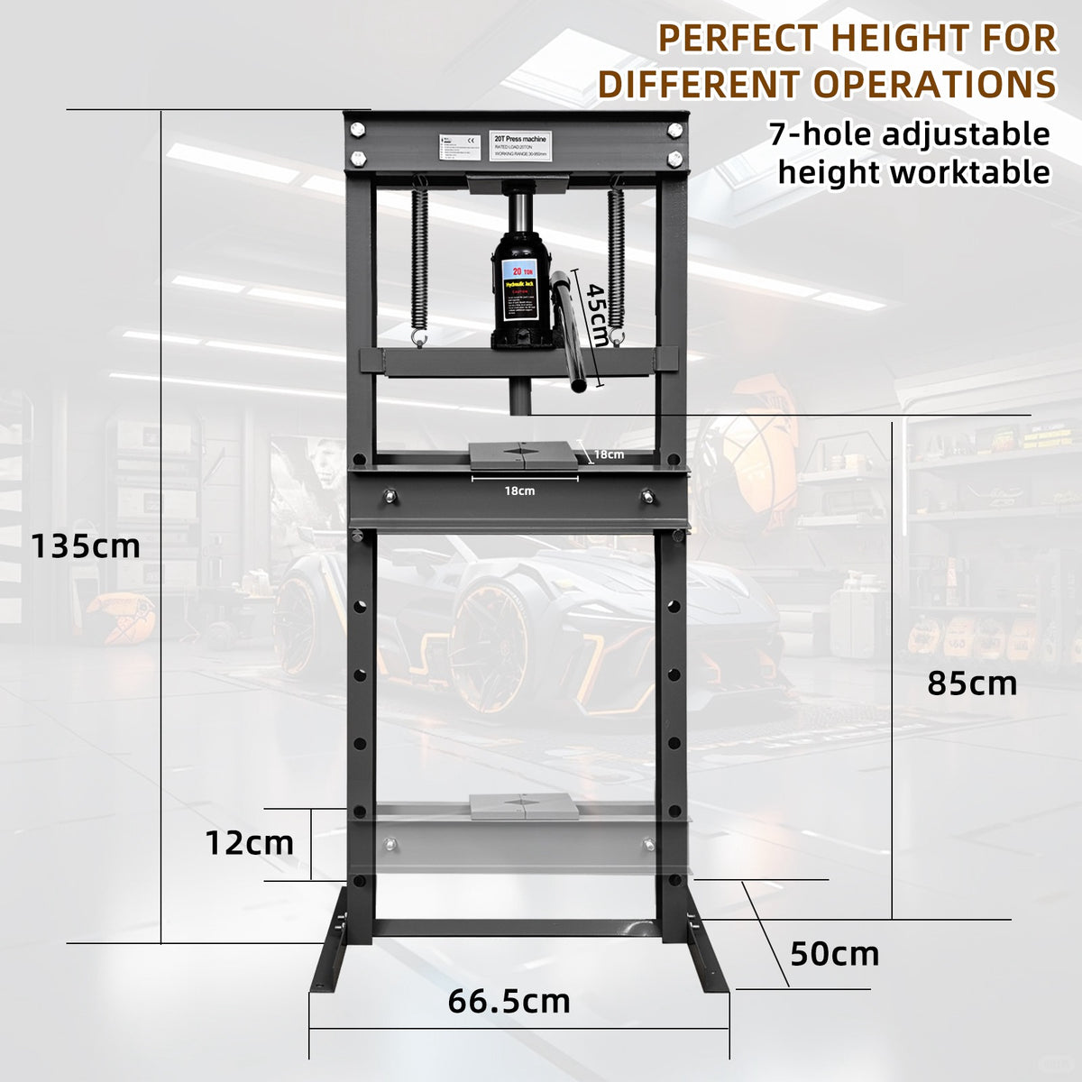SwitZer 20 Ton Hydraulic Shop Press Grey