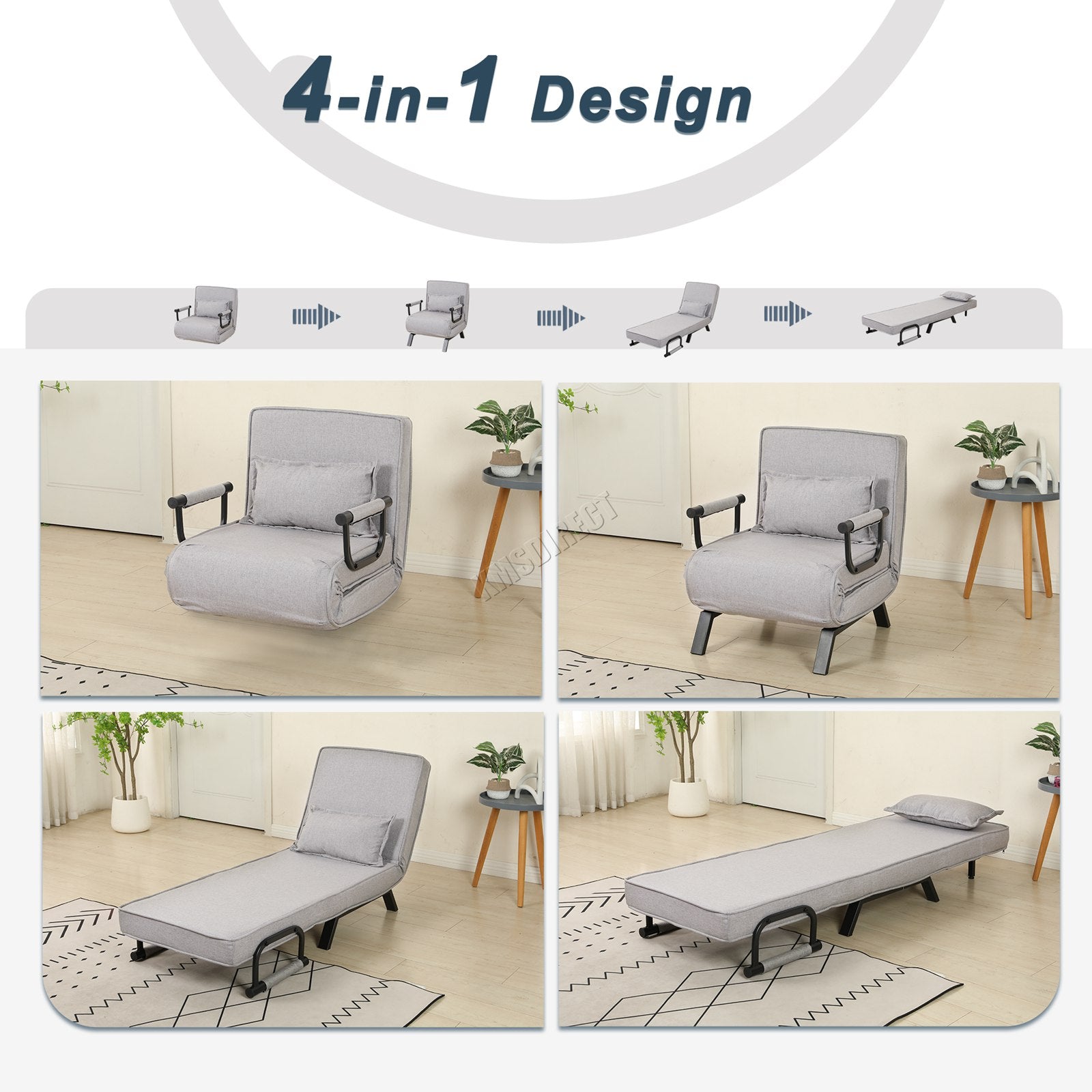 WestWood Sofa Bed 4-in-1 Convert Folding Recliner
