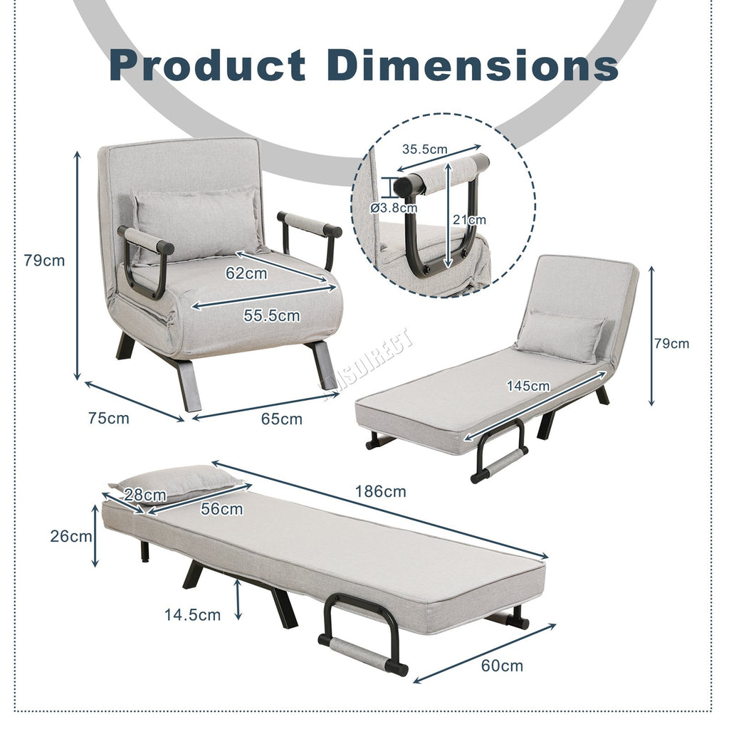 WestWood Sofa Bed 4-in-1 Convert Folding Recliner