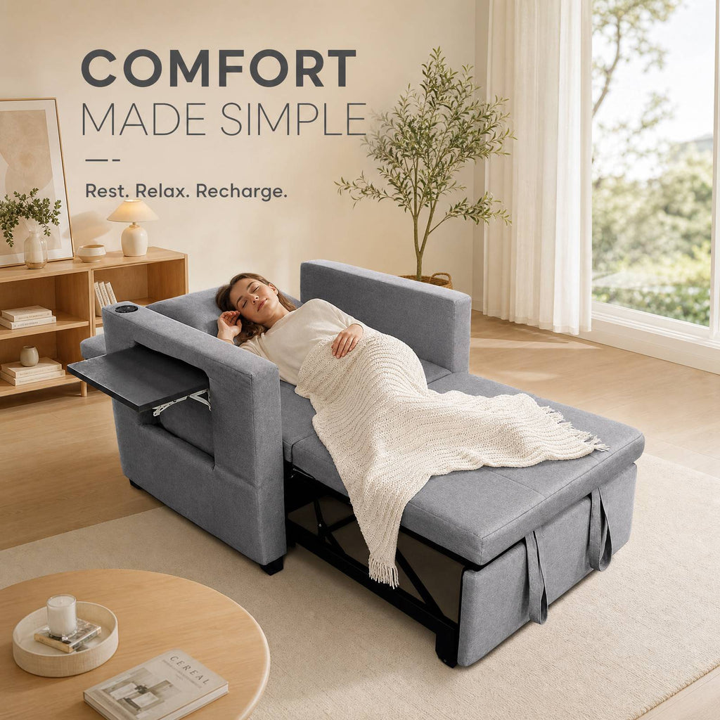 WestWood 3-in-1 Convertible Single Sofa Bed Grey