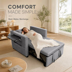 WestWood 3-in-1 Convertible Single Sofa Bed Grey