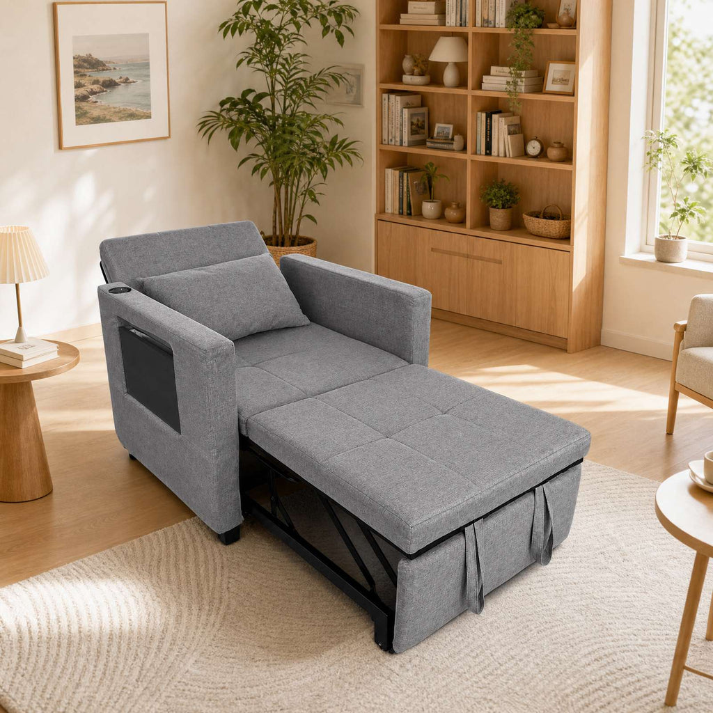 WestWood 3-in-1 Convertible Single Sofa Bed Grey