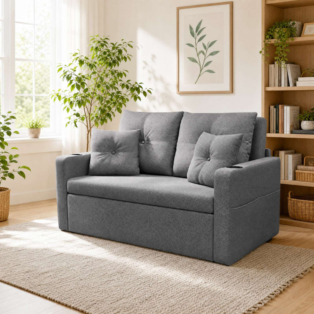 WestWood 3-in-1 Convertible Double Sofa Bed Grey