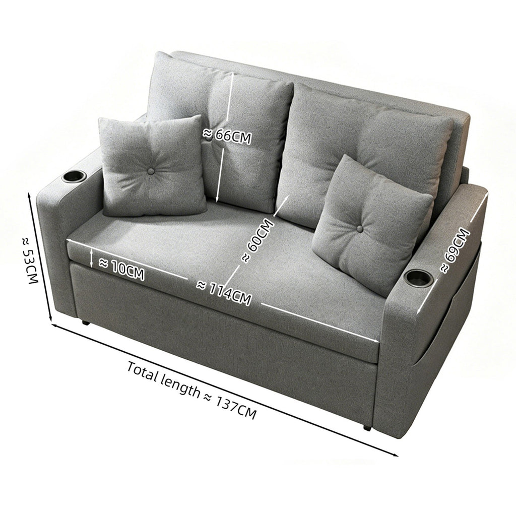 WestWood 3-in-1 Convertible Double Sofa Bed Grey
