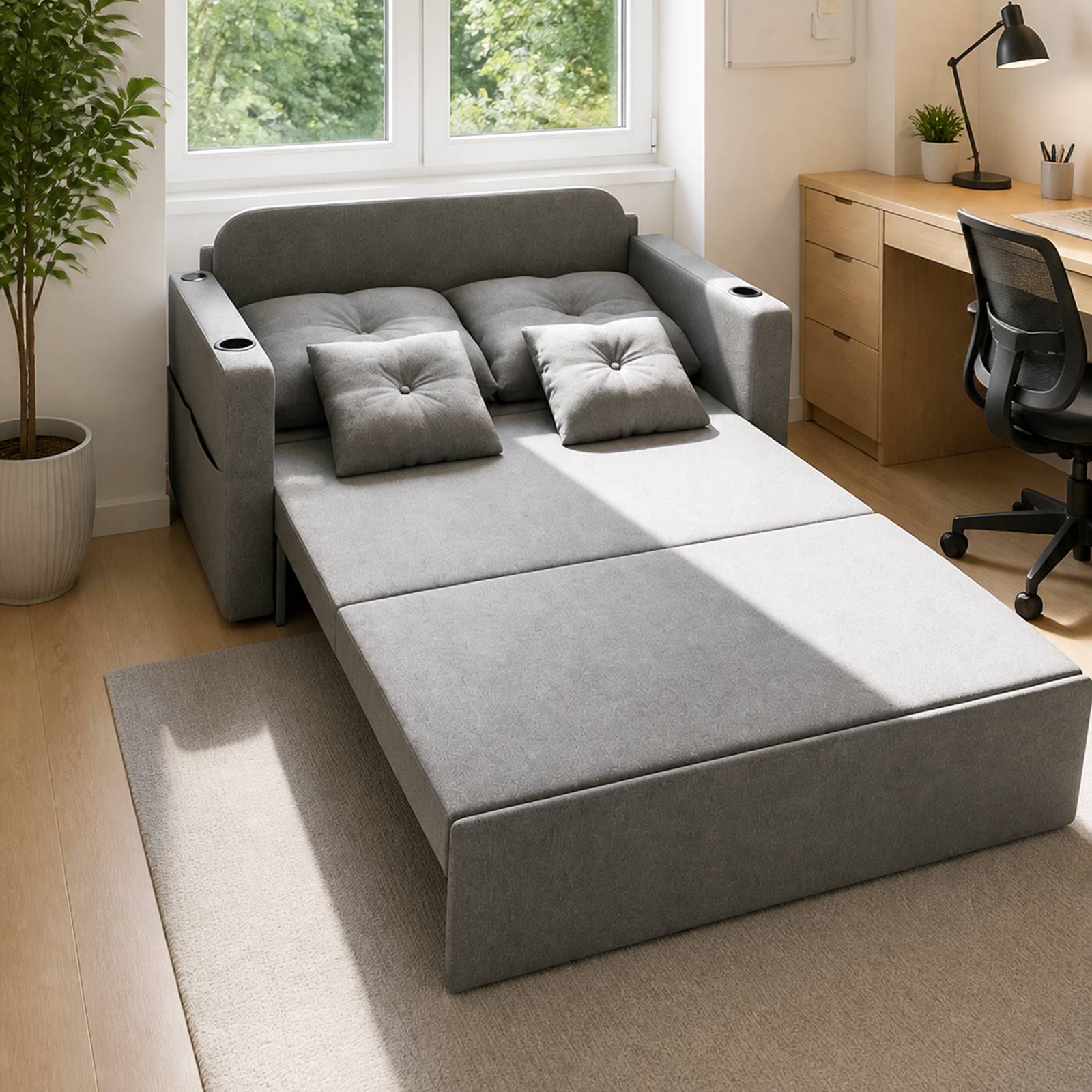 WestWood 3-in-1 Convertible Double Sofa Bed Grey