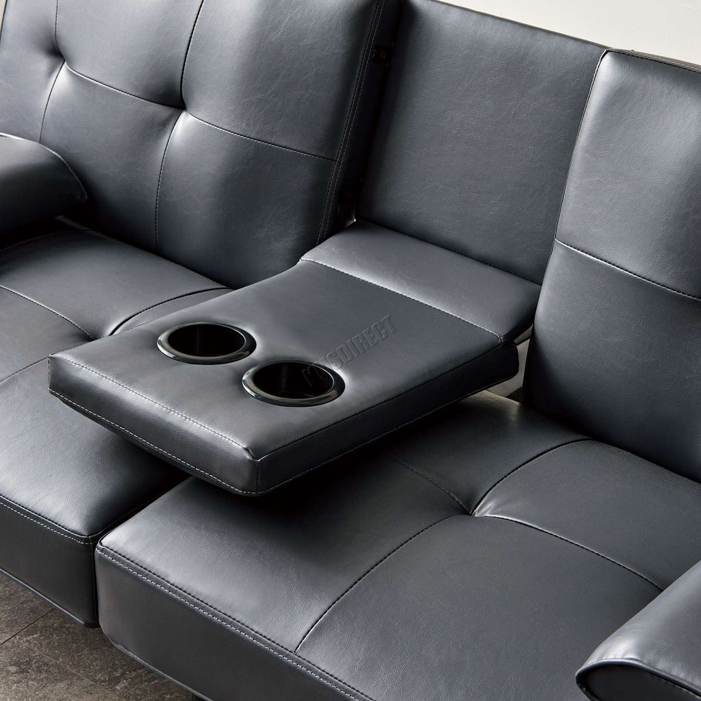 WestWood Sofa Bed Faux Leather Manhattan recliner 3 Seater
