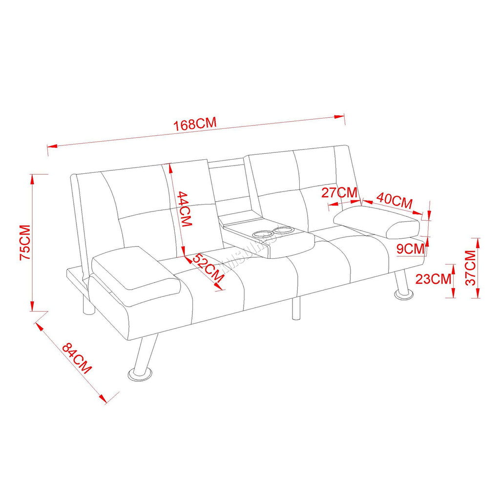WestWood Sofa Bed Faux Leather Manhattan recliner 3 Seater
