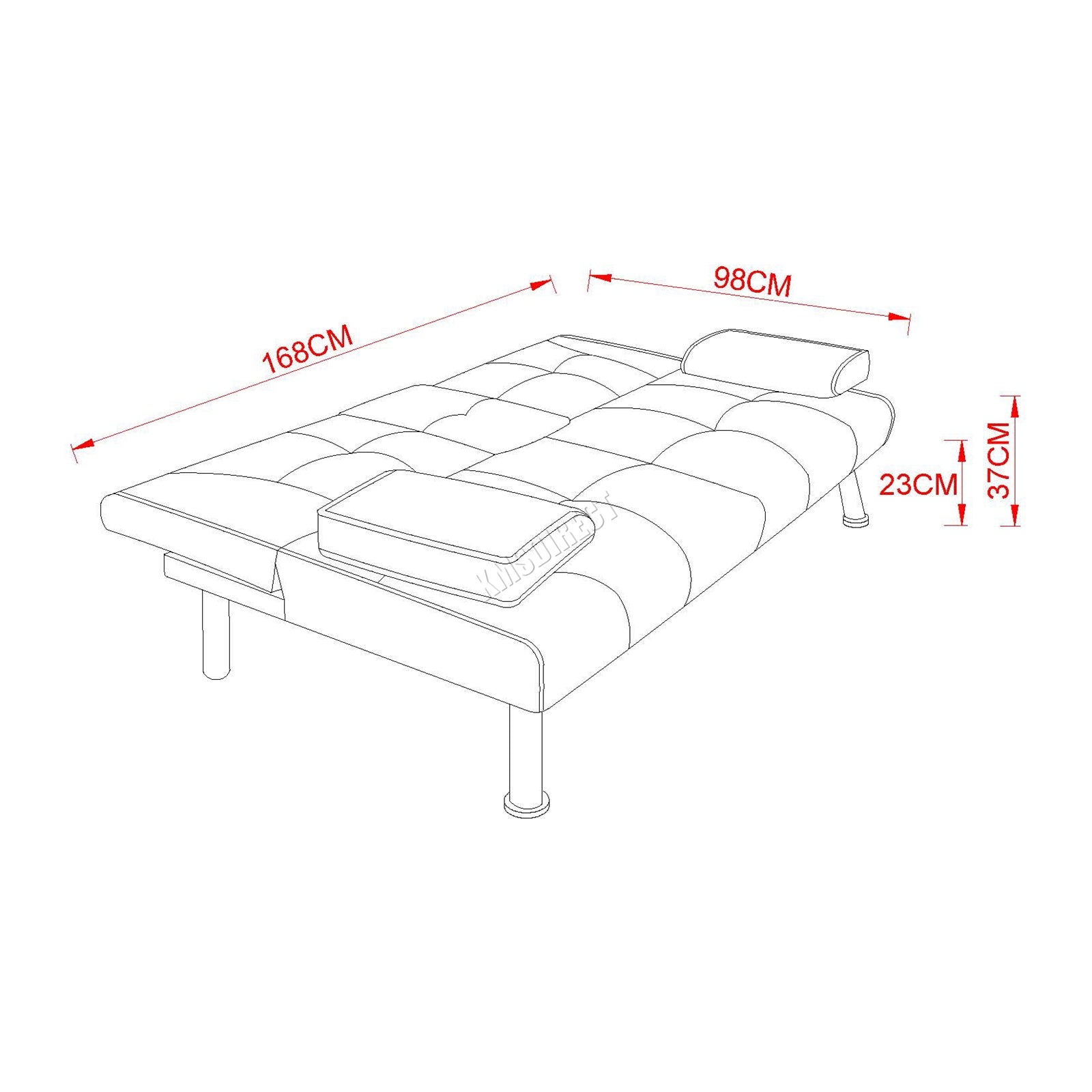 WestWood Sofa Bed Faux Leather Manhattan recliner 3 Seater