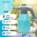BIRCHTREE Electric Garden Sprayer Bottle with USB Type-C Charger