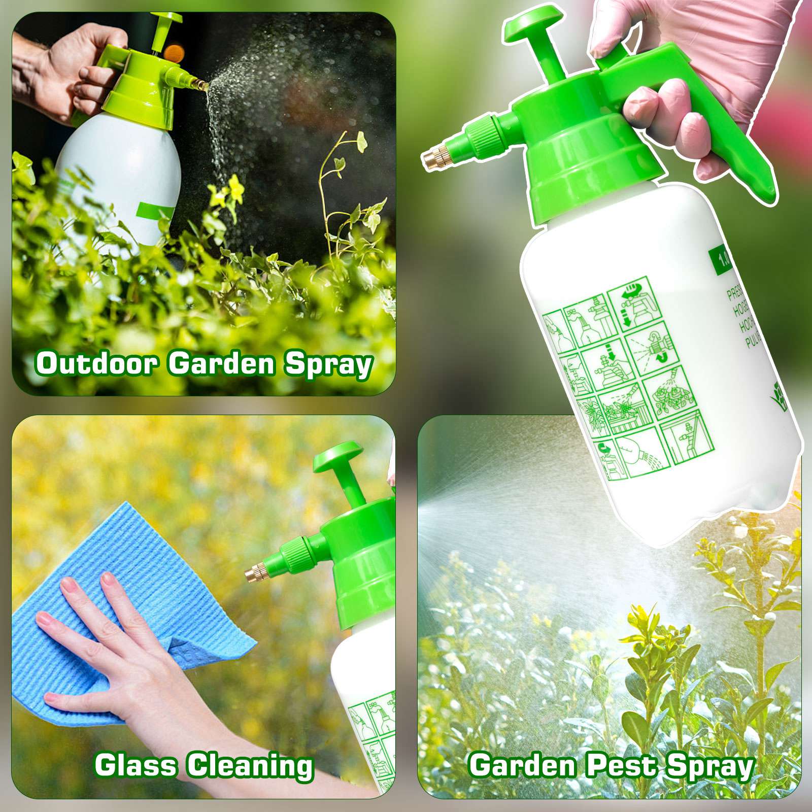 BIRCHTREE Manual Pump Garden Sprayer Bottle