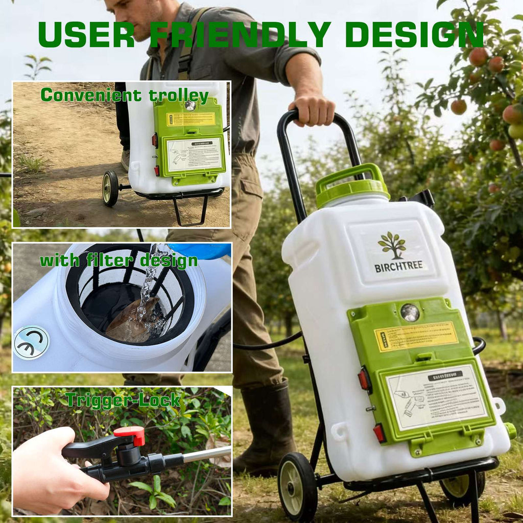 BIRCHTREE 16L Electric Garden Sprayer With Wheels