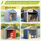 BIRCHTREE Storage Tent Garden Bike Shed Steel Frame Zipper Door