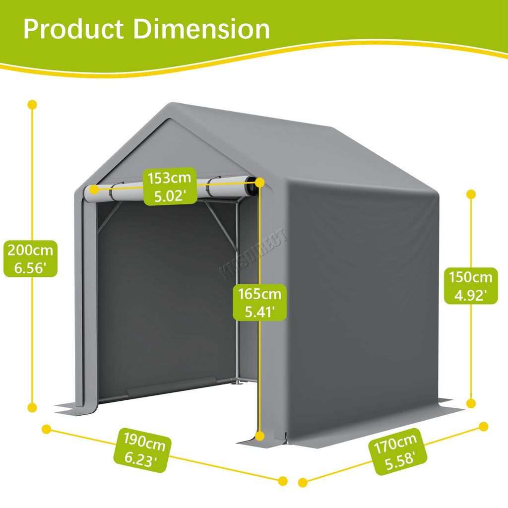 BIRCHTREE Storage Tent Garden Bike Shed Steel Frame Zipper Door