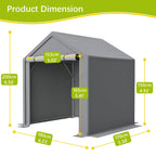 BIRCHTREE Storage Tent Garden Bike Shed Steel Frame Zipper Door