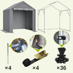 BIRCHTREE Storage Tent Garden Bike Shed Steel Frame Zipper Door