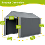 BIRCHTREE Storage Tent Garden Bike Shed Steel Frame Zipper Door