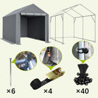 BIRCHTREE Storage Tent Garden Bike Shed Steel Frame Zipper Door