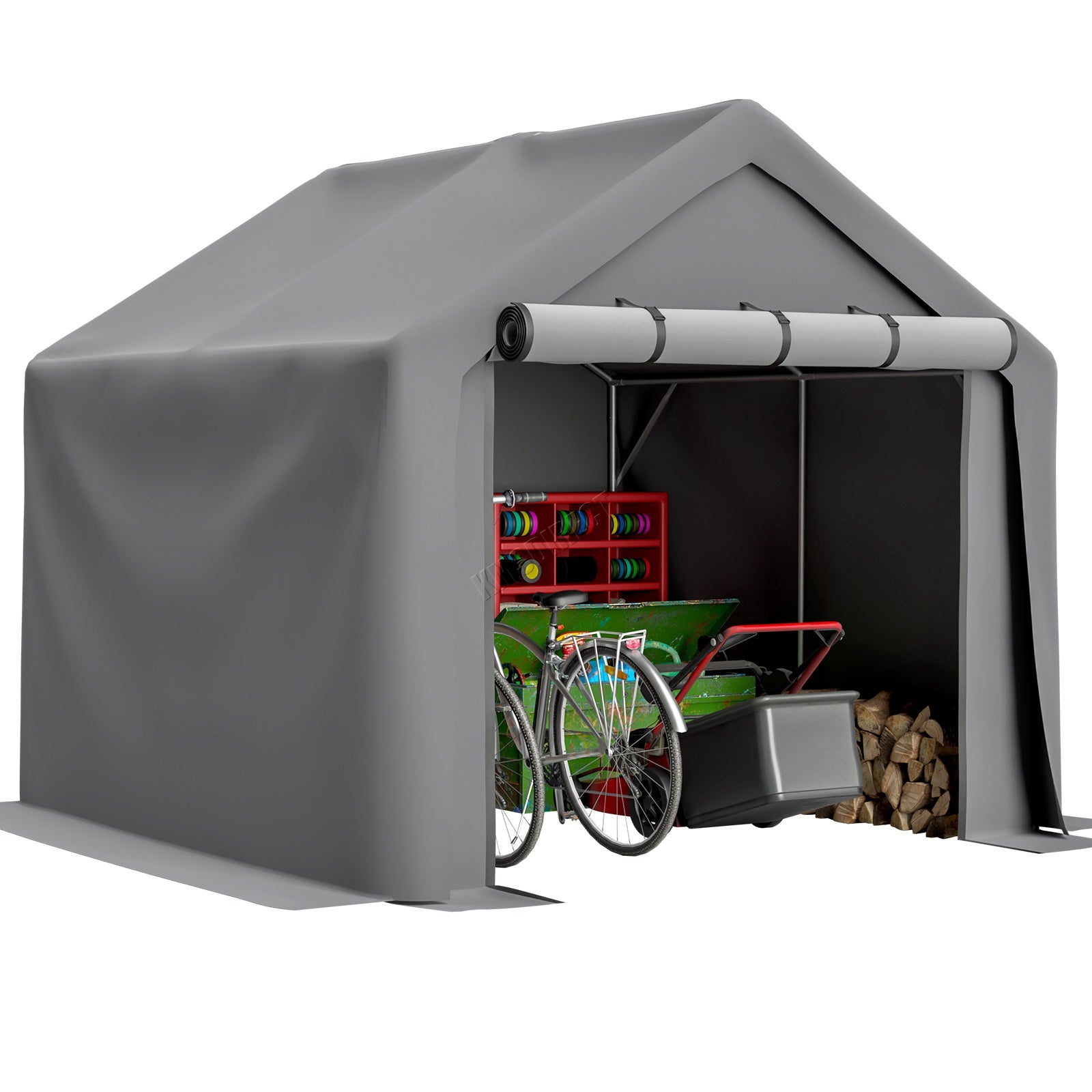 BIRCHTREE Storage Tent Garden Bike Shed Steel Frame Zipper Door